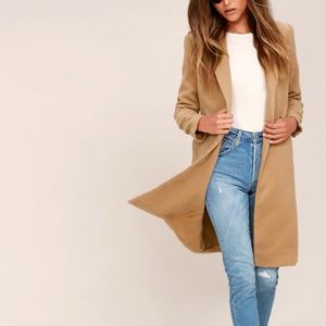 Long double breasted tan coat